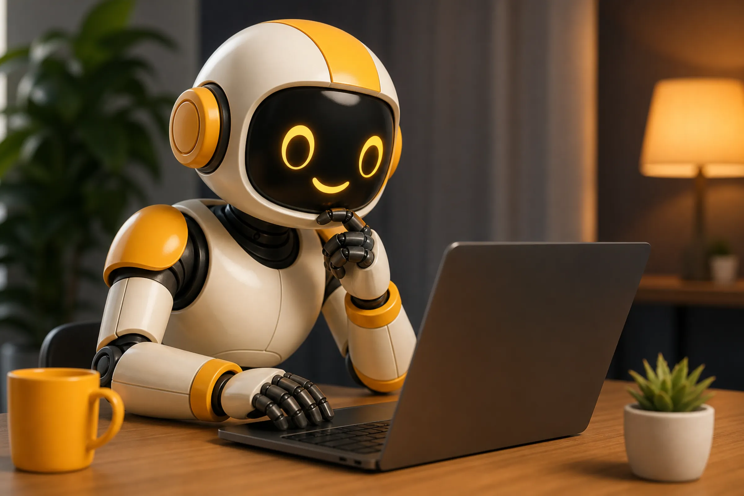 Leikkisä robottiaiheinen peliillustration kuva